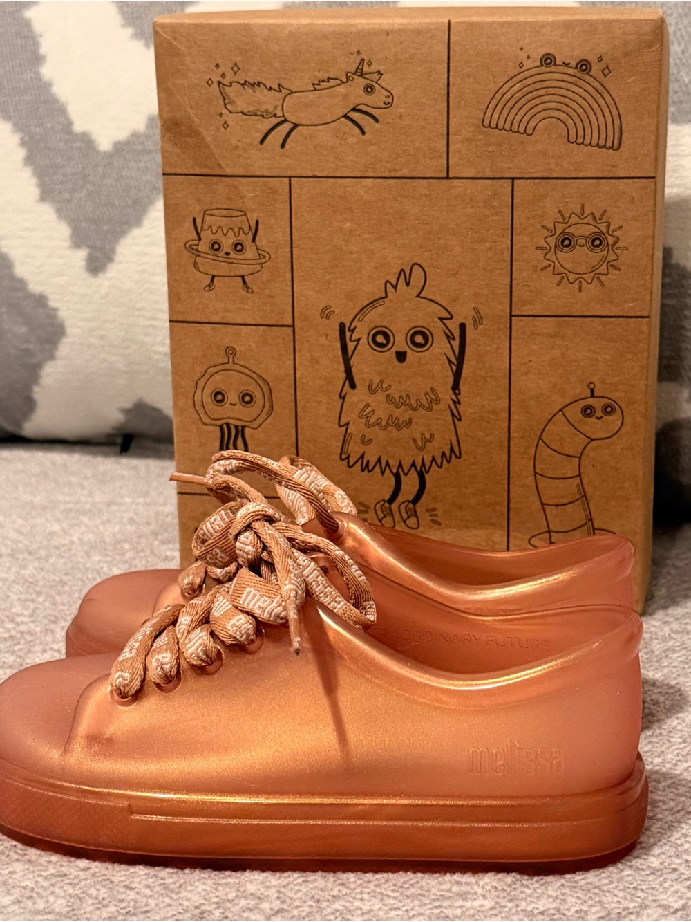 Melissa Girls Lace-Up Sneakers - Rose Copper